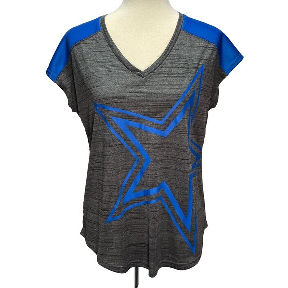 Dallas Cowboys Womens T Shirt Top M Gray Blue NFL Football Lightweight Active - Picture 7 of 7